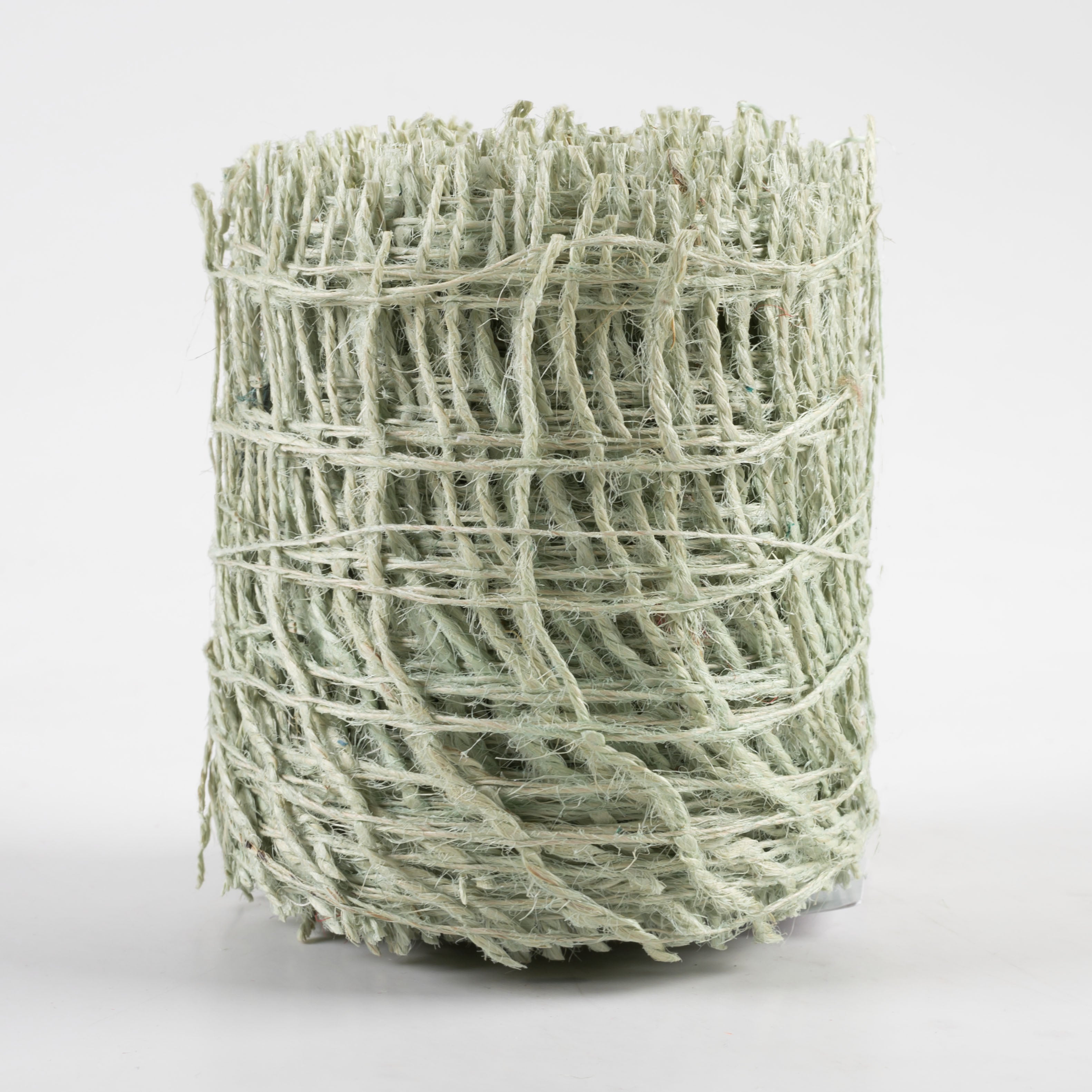 4" Jute Check Weave Ribbon: Mint Green (10 Yards)