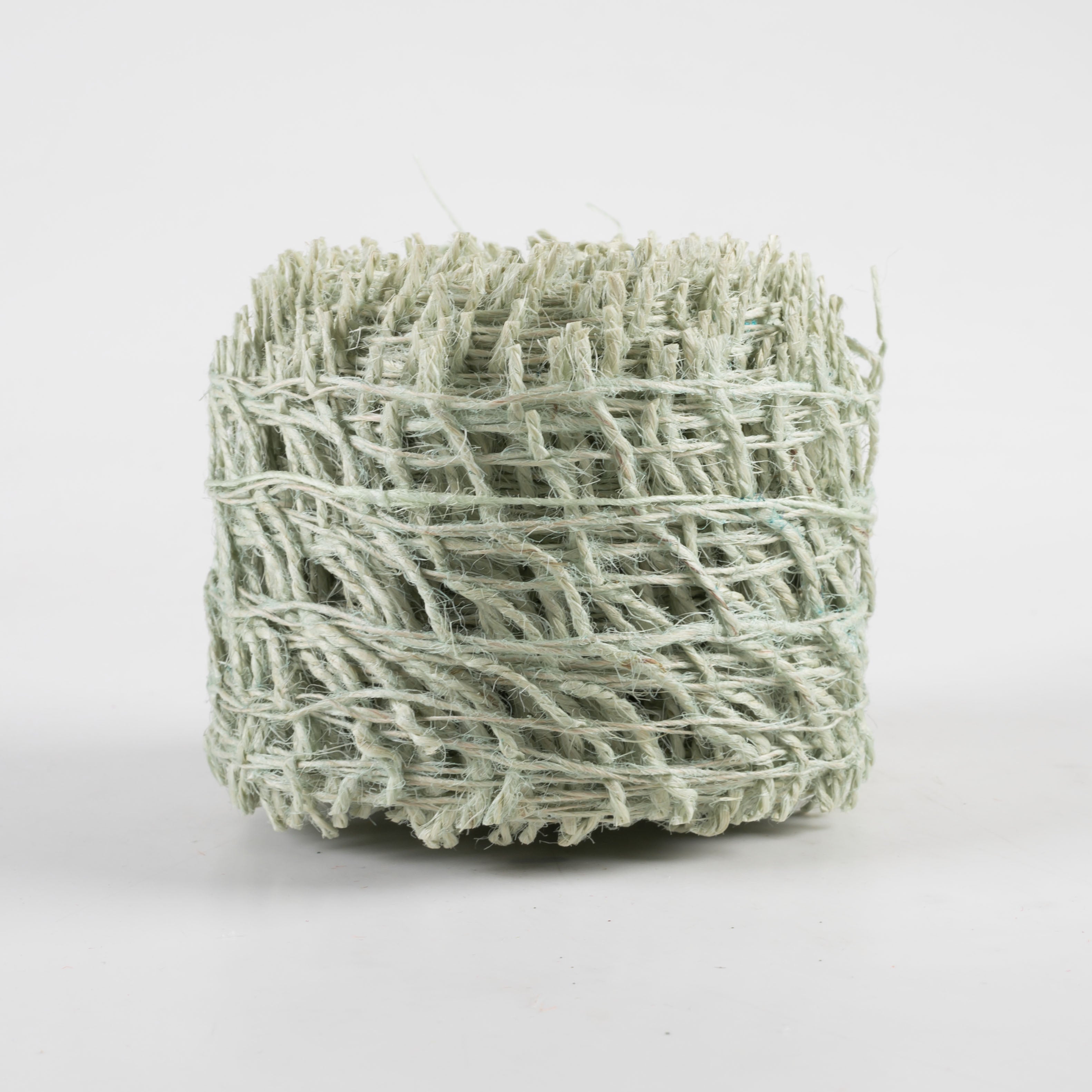 2.5" Jute Check Weave Ribbon: Mint Green (10 Yards)