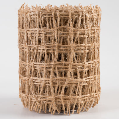 4" Jute Check Weave Ribbon: Natural (10 Yards)