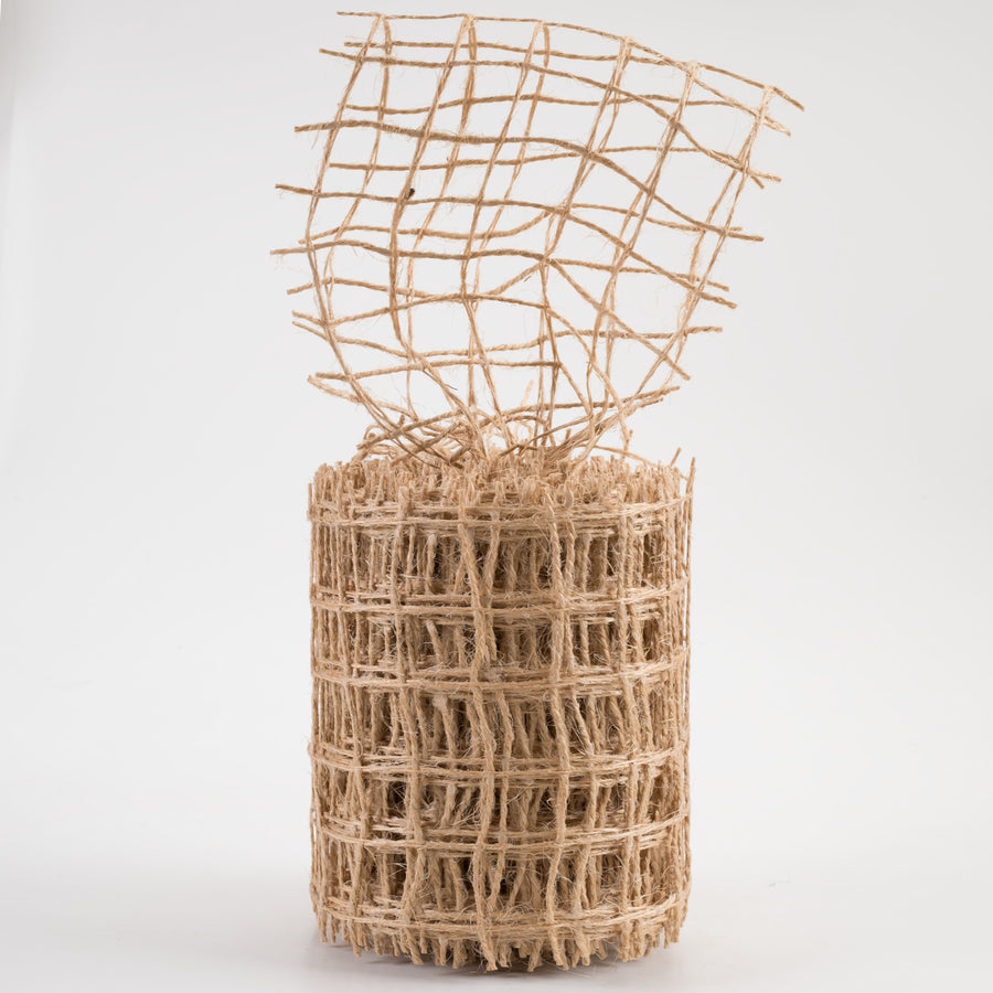 4" Jute Check Weave Ribbon: Natural (10 Yards) Lifestyle Photo