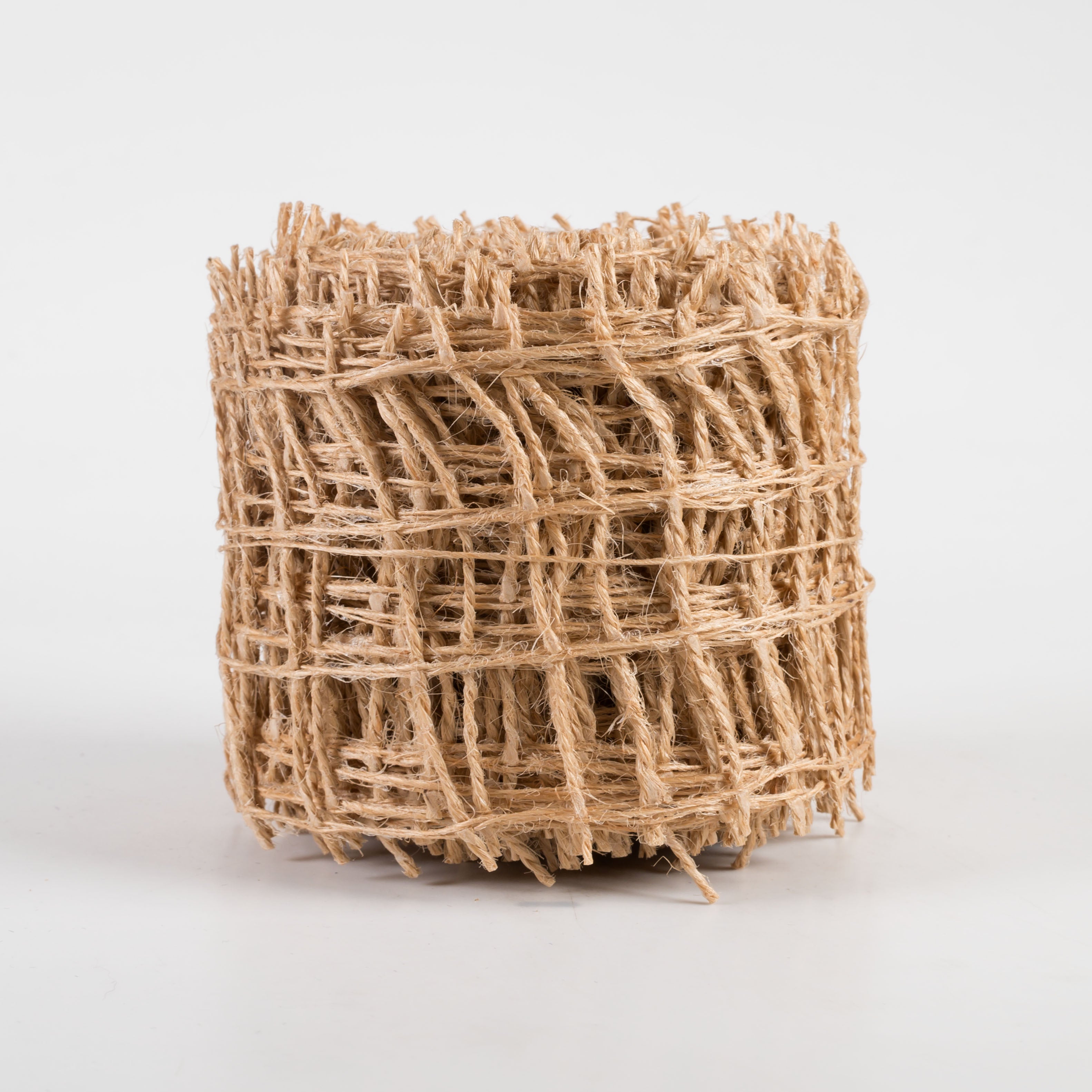 2.5" Jute Check Weave Ribbon: Natural (10 Yards)