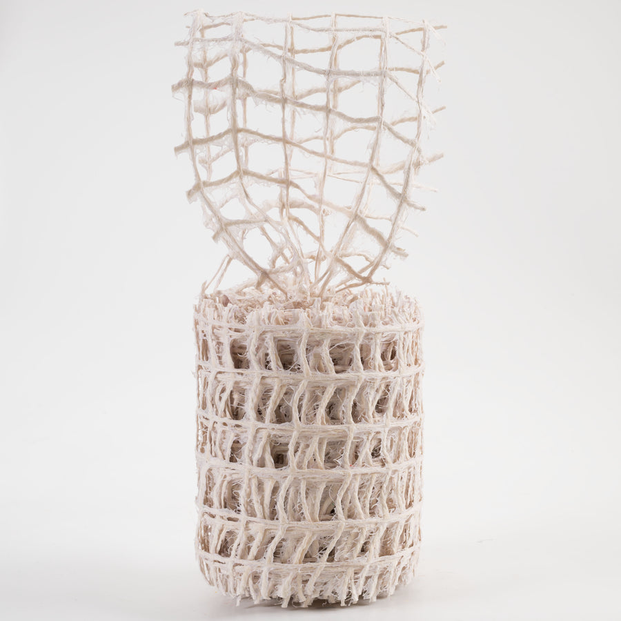 4" Jute Check Weave Ribbon: Off-White (10 Yards) Lifestyle Photo