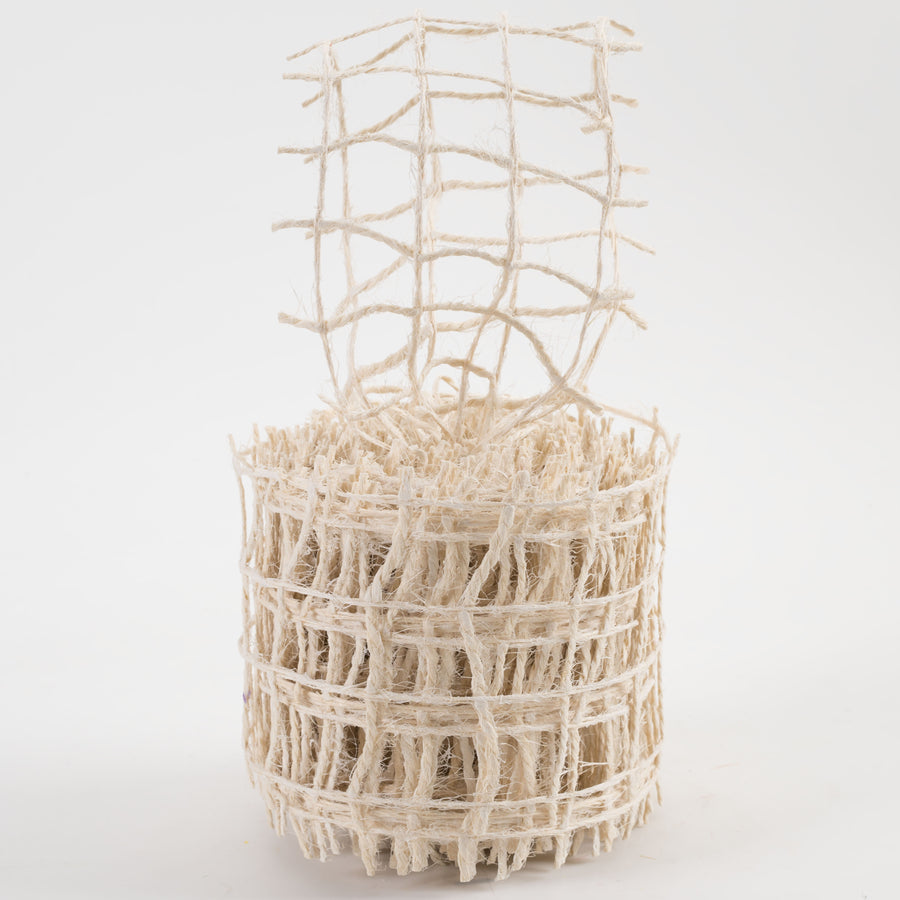 2.5" Jute Check Weave Ribbon: Off-White (10 Yards) Lifestyle Photo