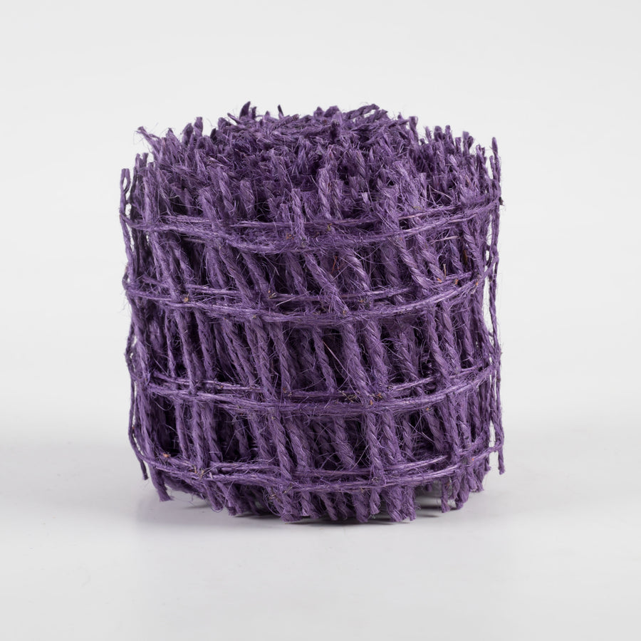 2.5" Jute Check Weave Ribbon: Purple (10 Yards)