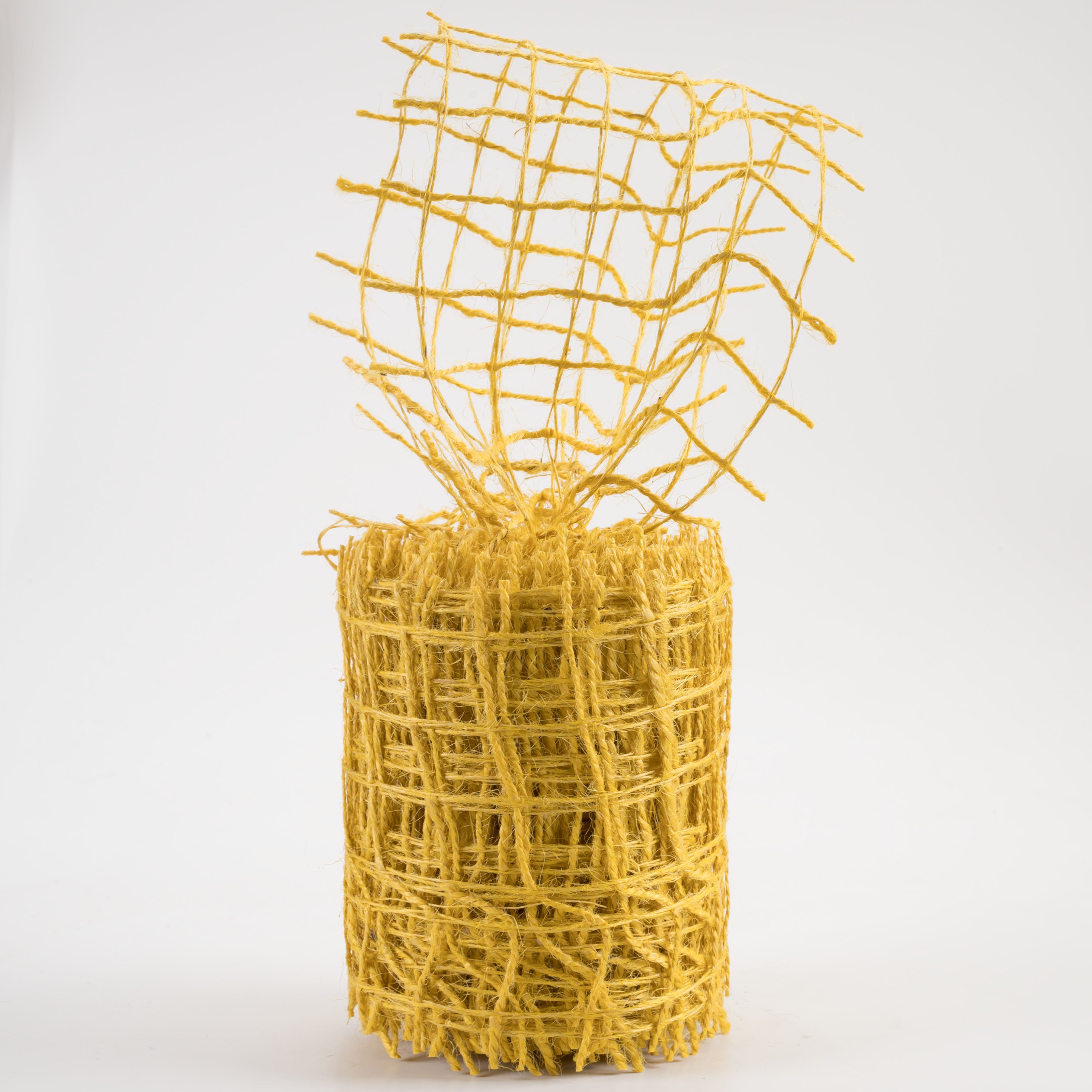 4" Jute Check Weave Ribbon: Sun Yellow (10 Yards) Lifestyle Photo