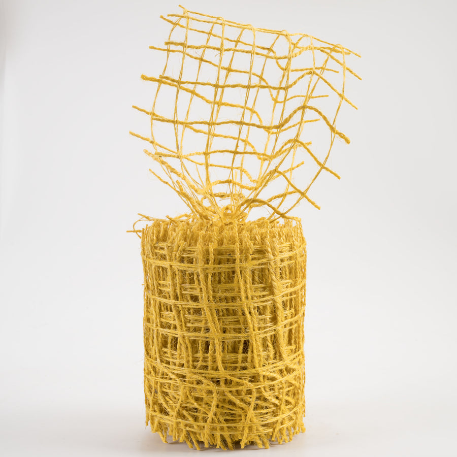 4" Jute Check Weave Ribbon: Sun Yellow (10 Yards) Lifestyle Photo