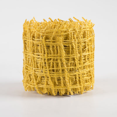 2.5" Jute Check Weave Ribbon: Sun Yellow (10 Yards)