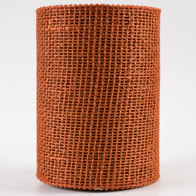 6" Jute Net Burlap Ribbon: Autumn Orange (10 Yards)