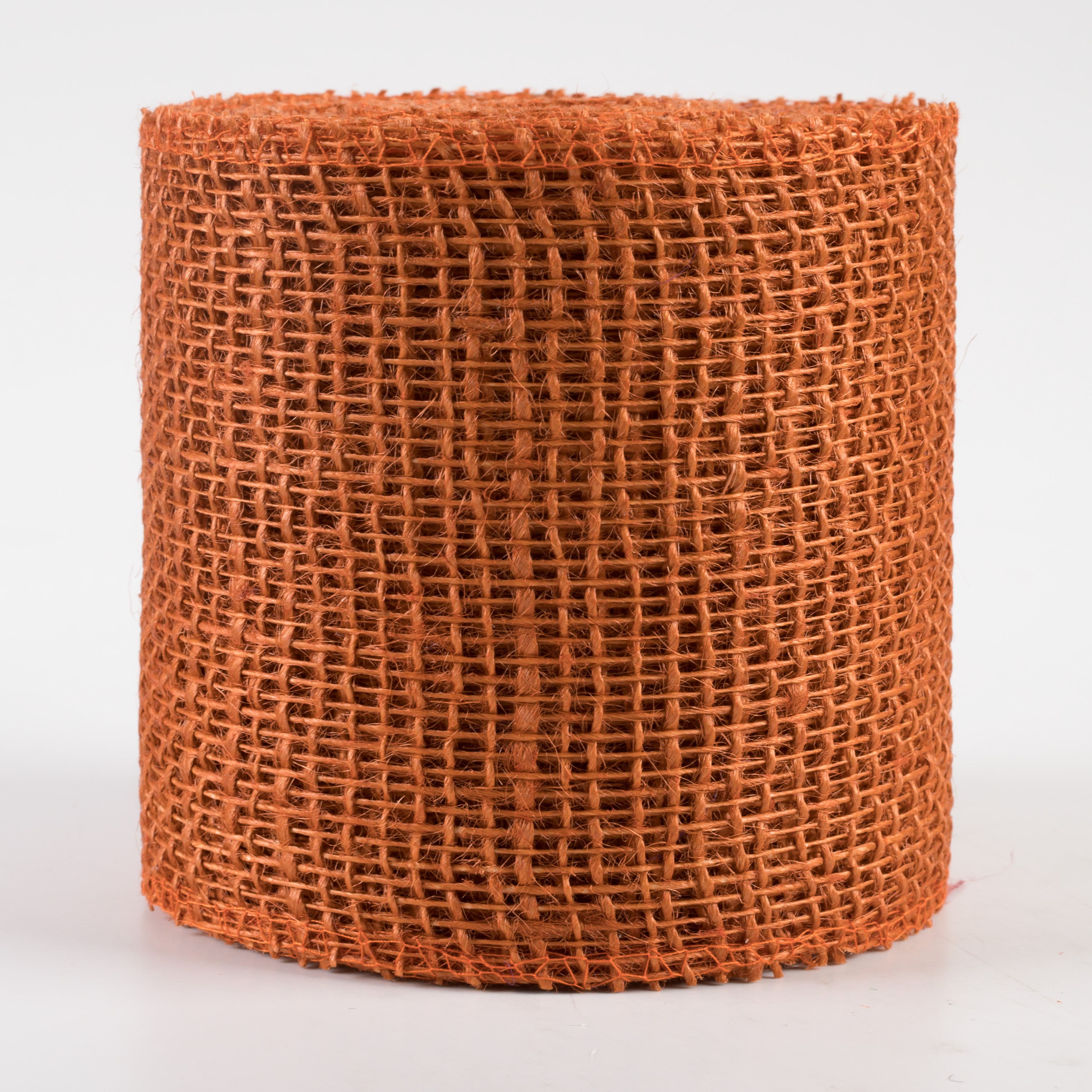 4" Jute Net Burlap Ribbon: Autumn Orange (10 Yards)