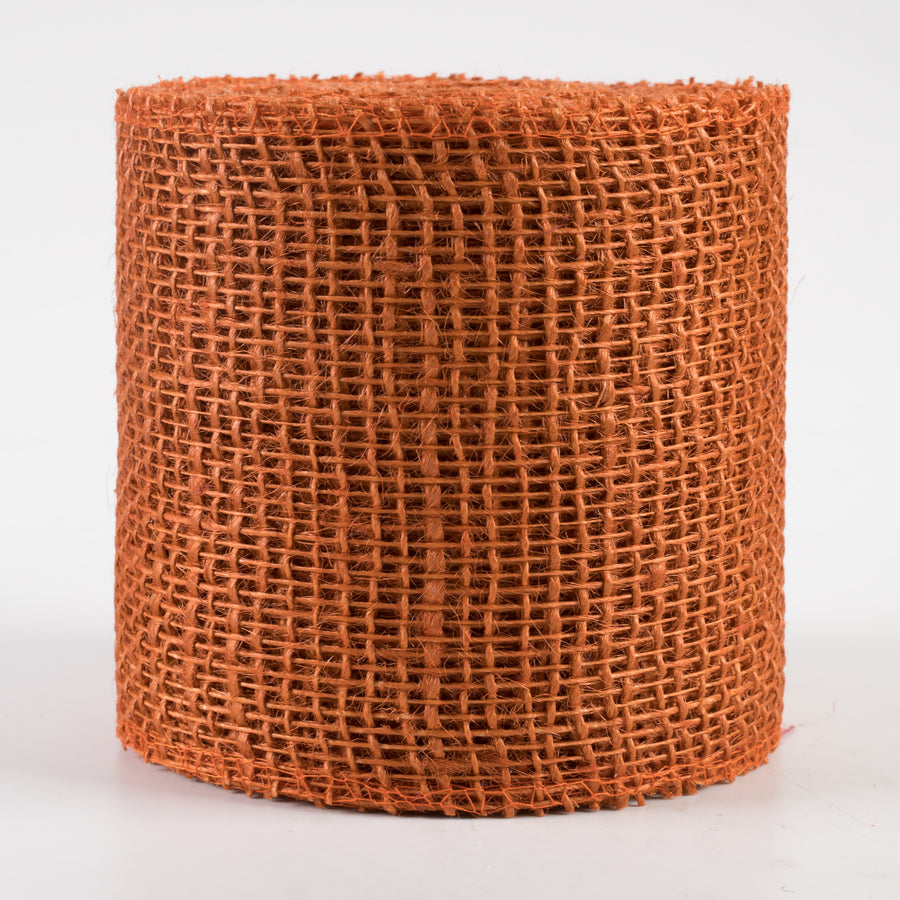 4" Jute Net Burlap Ribbon: Autumn Orange (10 Yards)