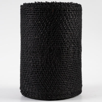 6" Jute Net Burlap Ribbon: Black (10 Yards)