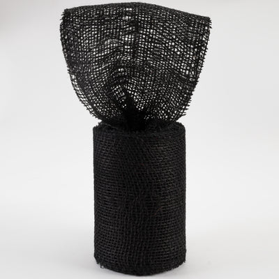 6" Jute Net Burlap Ribbon: Black (10 Yards) Lifestyle Photo