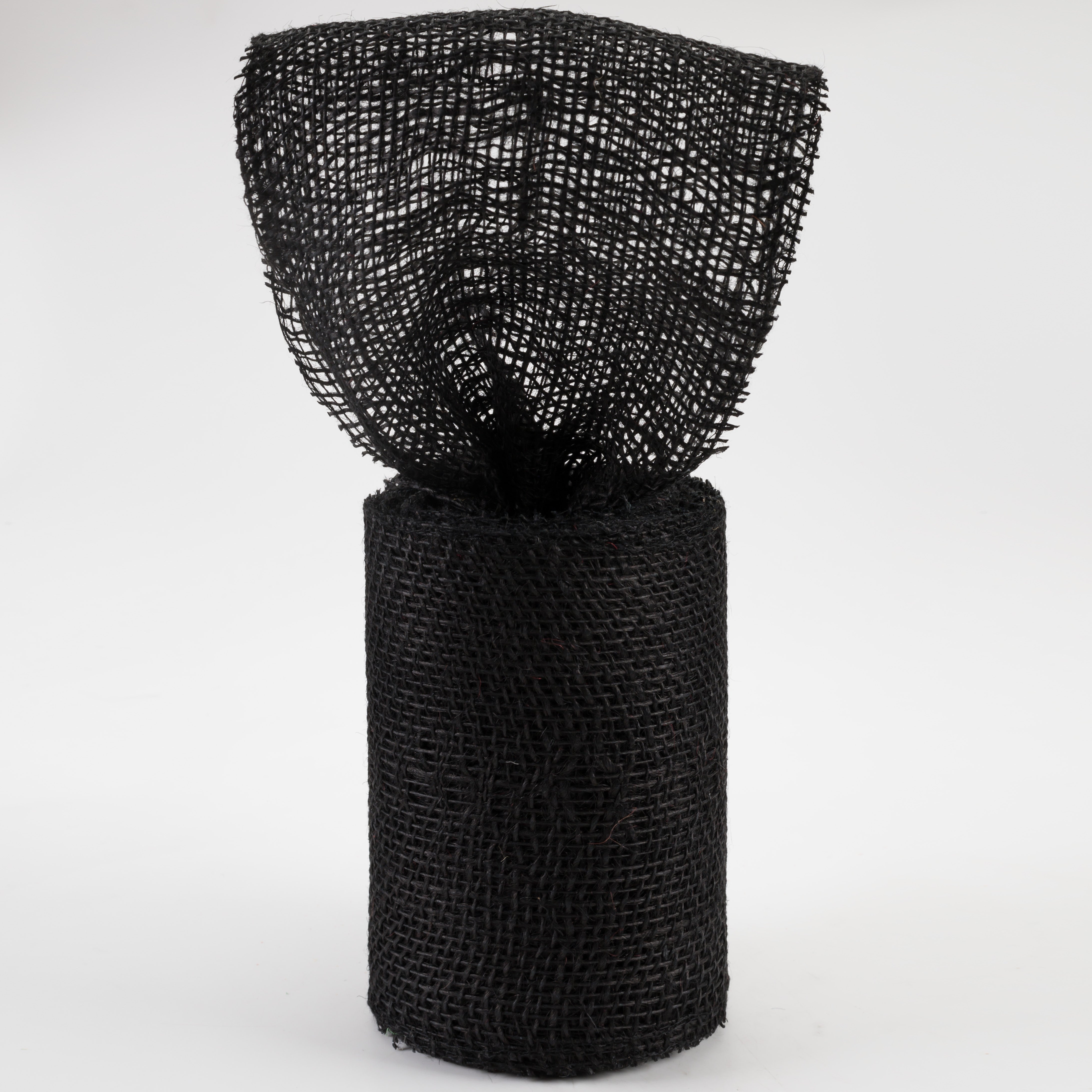 6" Jute Net Burlap Ribbon: Black (10 Yards) Lifestyle Photo