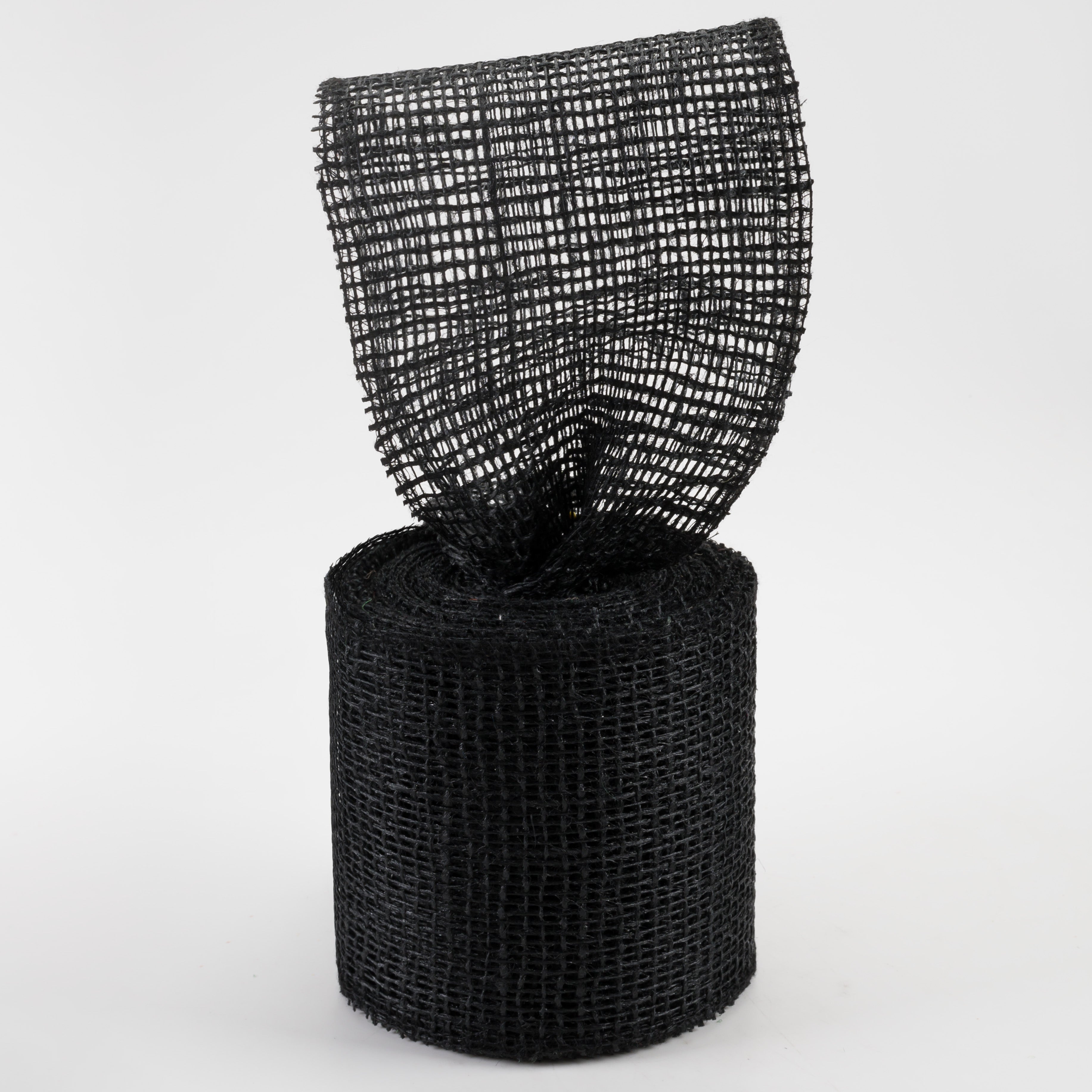 4" Jute Net Burlap Ribbon: Black (10 Yards) Lifestyle Photo