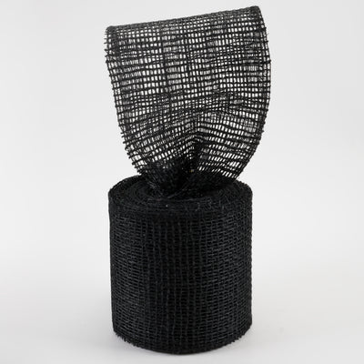 4" Jute Net Burlap Ribbon: Black (10 Yards) Lifestyle Photo