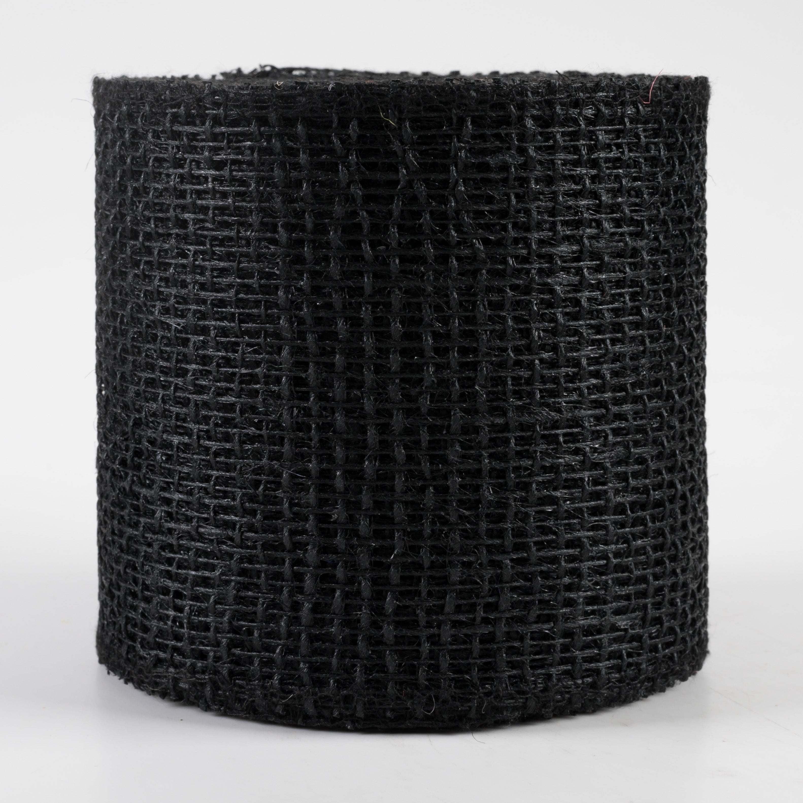 4" Jute Net Burlap Ribbon: Black (10 Yards)