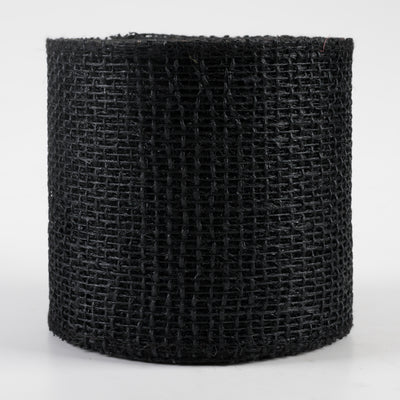 4" Jute Net Burlap Ribbon: Black (10 Yards)