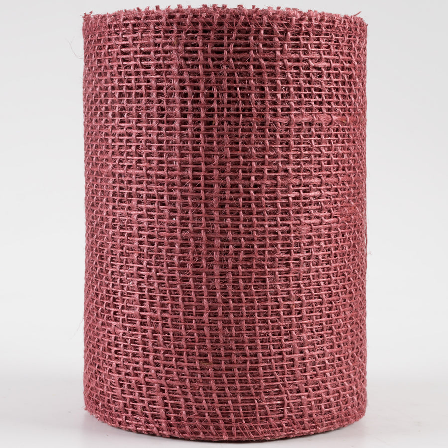 6" Jute Net Burlap Ribbon: Dusty Rose (10 Yards)