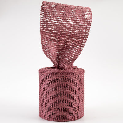 4" Jute Net Burlap Ribbon: Dusty Rose (10 Yards) Lifestyle Photo