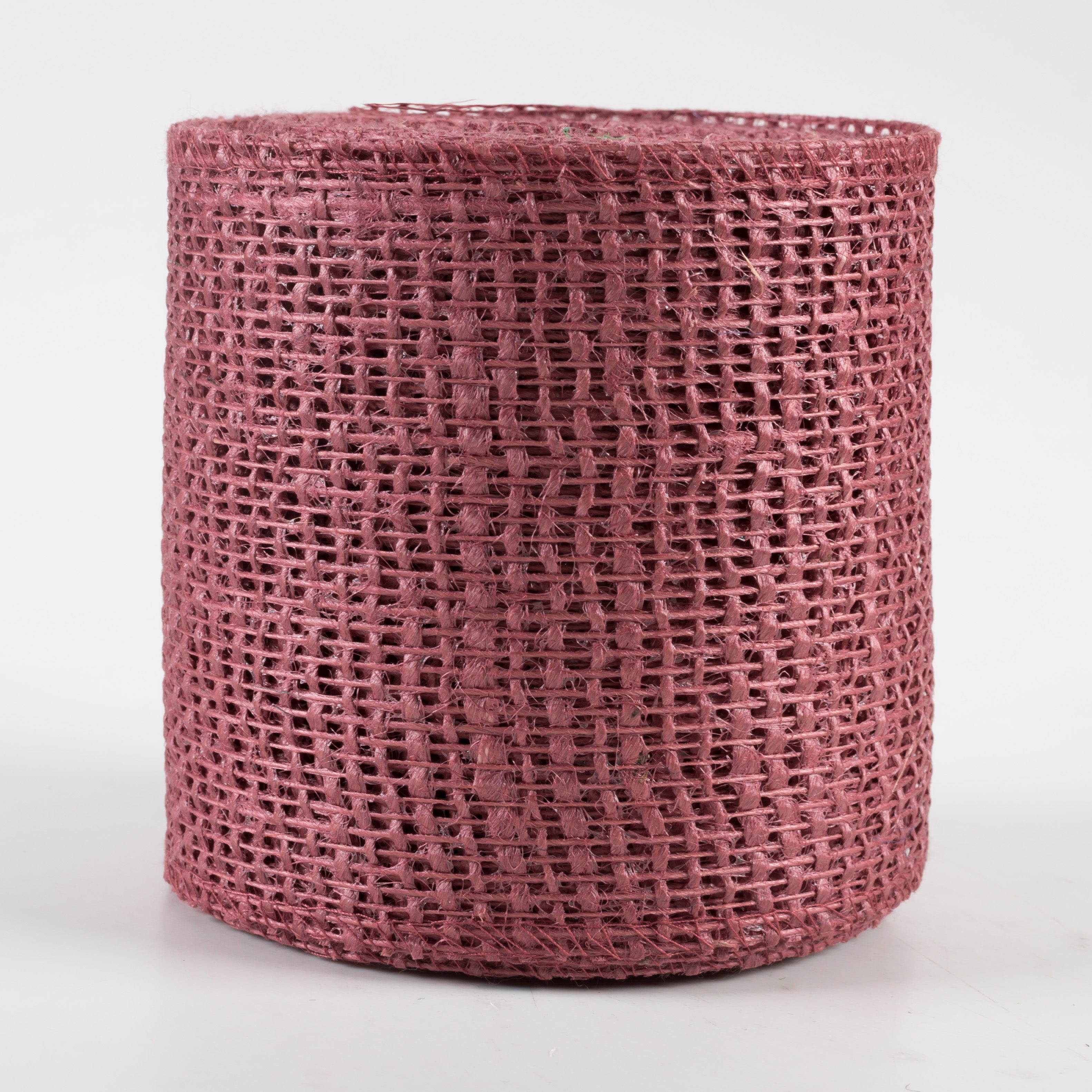4" Jute Net Burlap Ribbon: Dusty Rose (10 Yards)