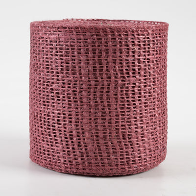 4" Jute Net Burlap Ribbon: Dusty Rose (10 Yards)