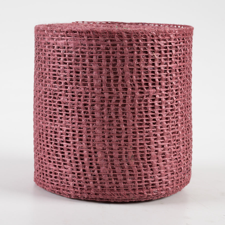 4" Jute Net Burlap Ribbon: Dusty Rose (10 Yards)