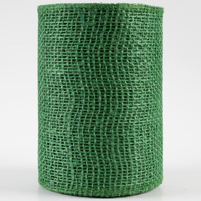 6" Jute Net Burlap Ribbon: Emerald Green (10 Yards)