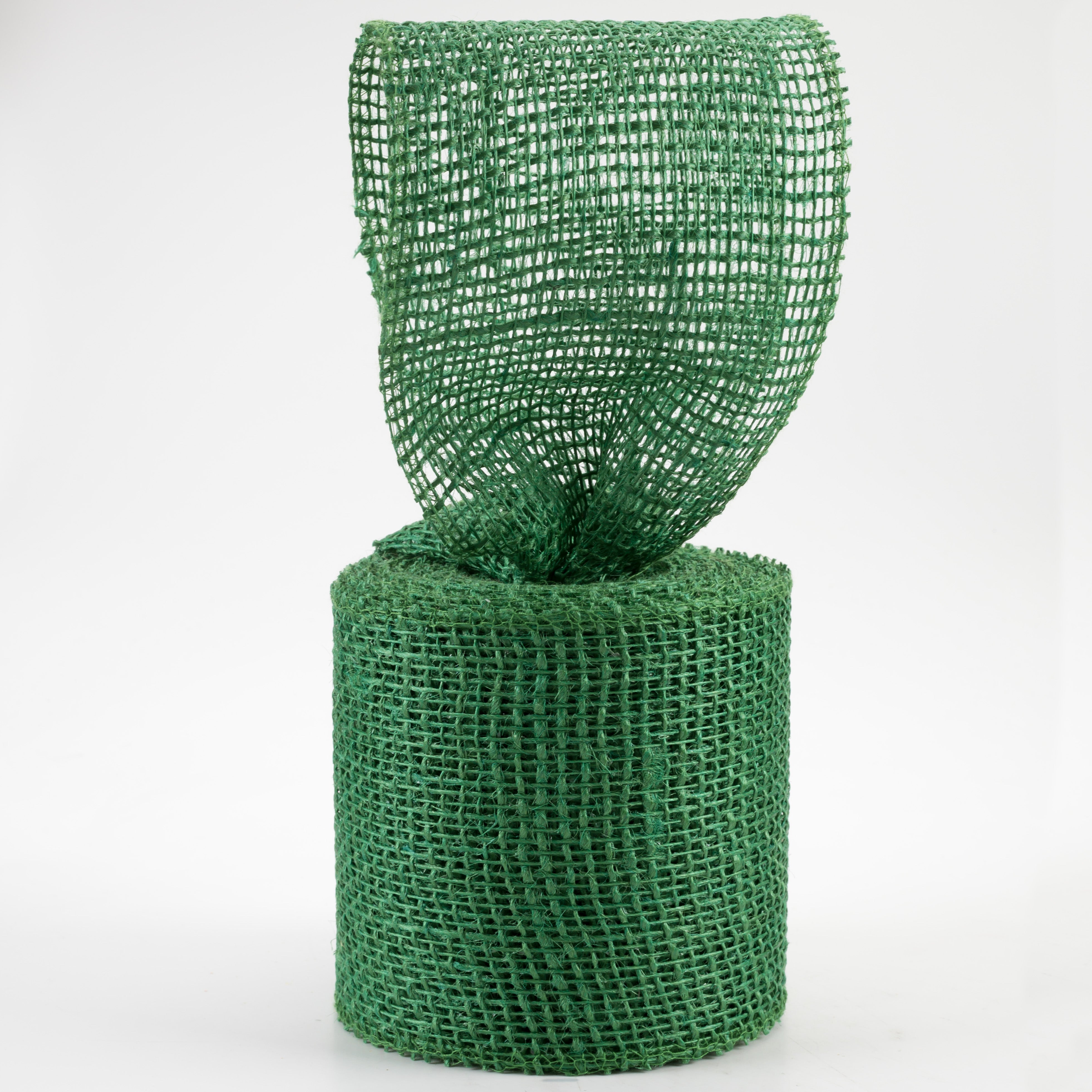 4" Jute Net Burlap Ribbon: Emerald Green (10 Yards) Lifestyle Photo