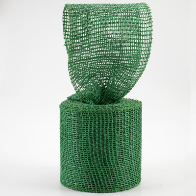 4" Jute Net Burlap Ribbon: Emerald Green (10 Yards) Lifestyle Photo