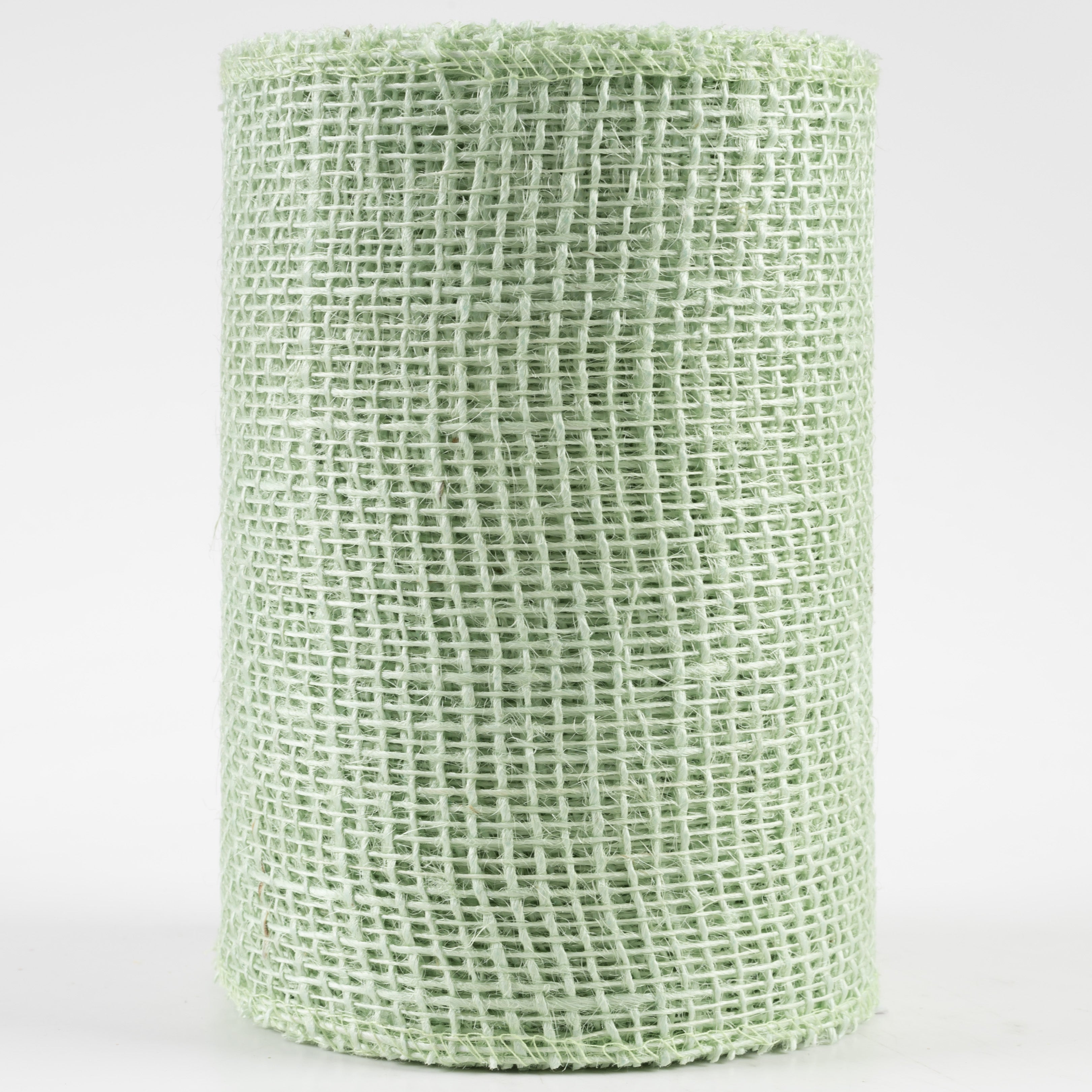 6" Jute Net Burlap Ribbon: Mint Green (10 Yards)
