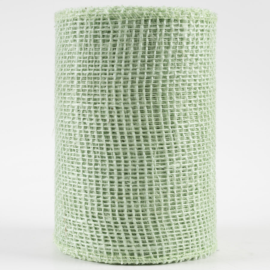 6" Jute Net Burlap Ribbon: Mint Green (10 Yards)