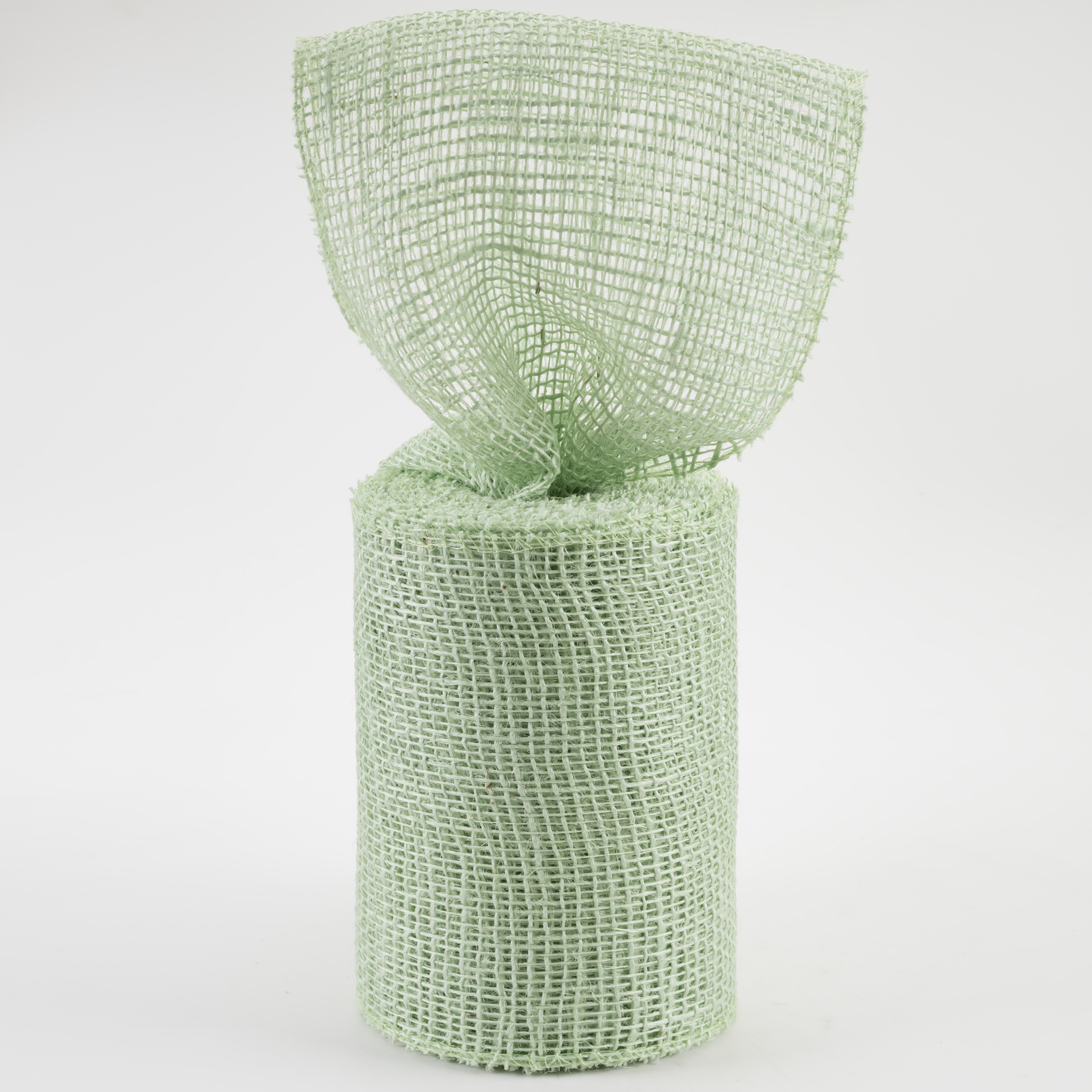6" Jute Net Burlap Ribbon: Mint Green (10 Yards) Lifestyle Photo