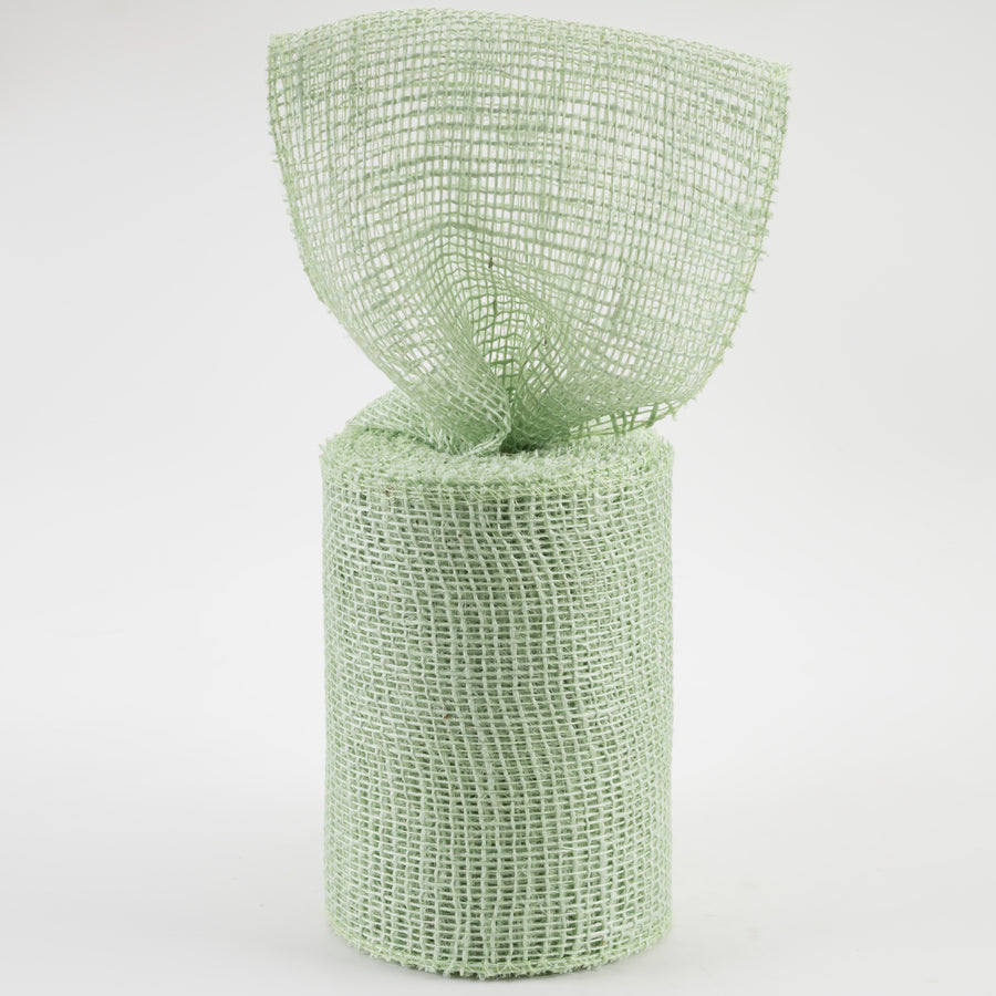 6" Jute Net Burlap Ribbon: Mint Green (10 Yards) Lifestyle Photo