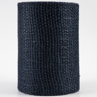 6" Jute Net Burlap Ribbon: Navy Blue (10 Yards)