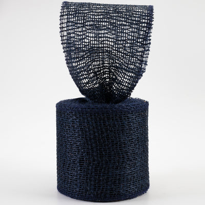 4" Jute Net Burlap Ribbon: Navy Blue (10 Yards) Lifestyle Photo