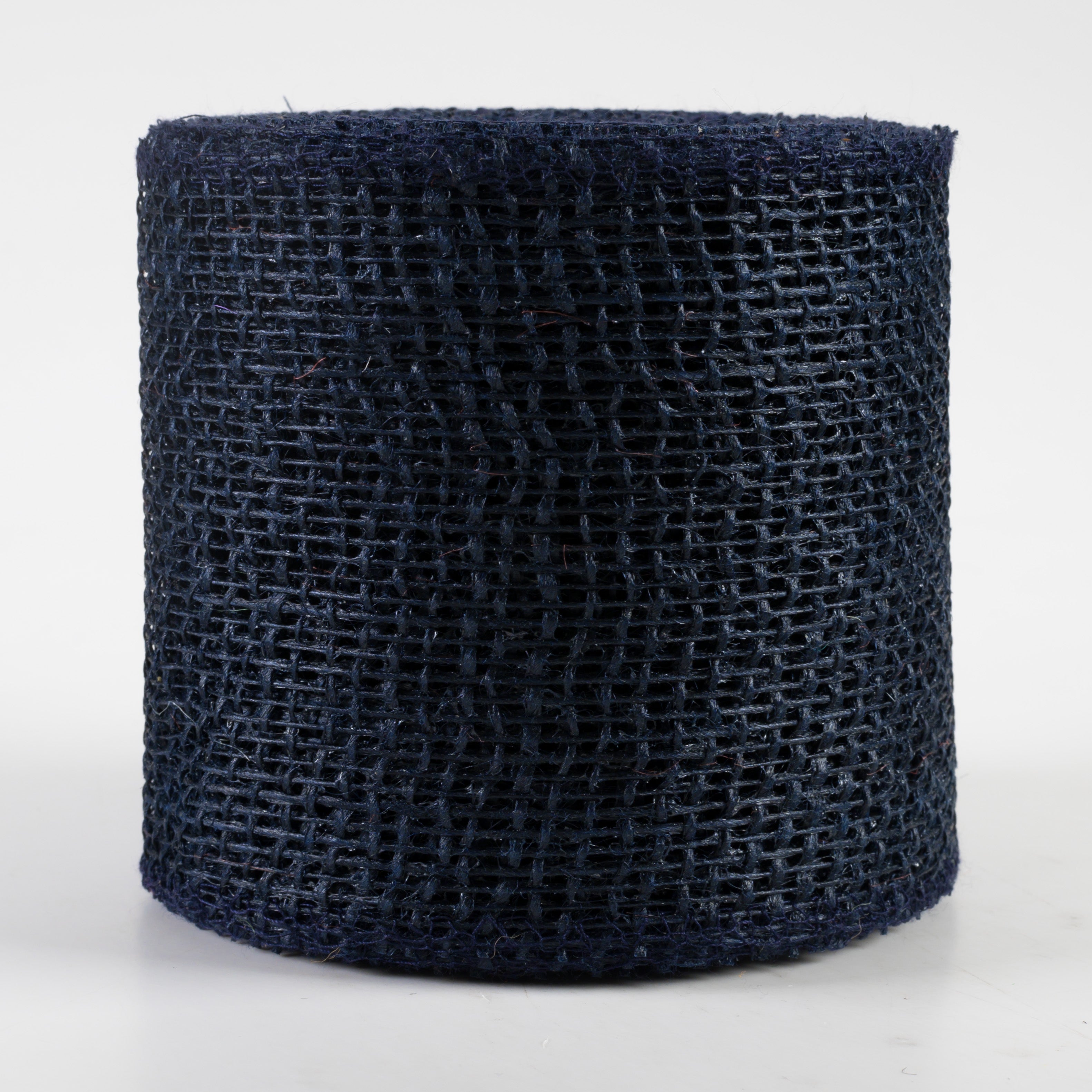 4" Jute Net Burlap Ribbon: Navy Blue (10 Yards)