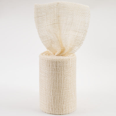 6" Jute Net Burlap Ribbon: Off White (10 Yards) Lifestyle Photo