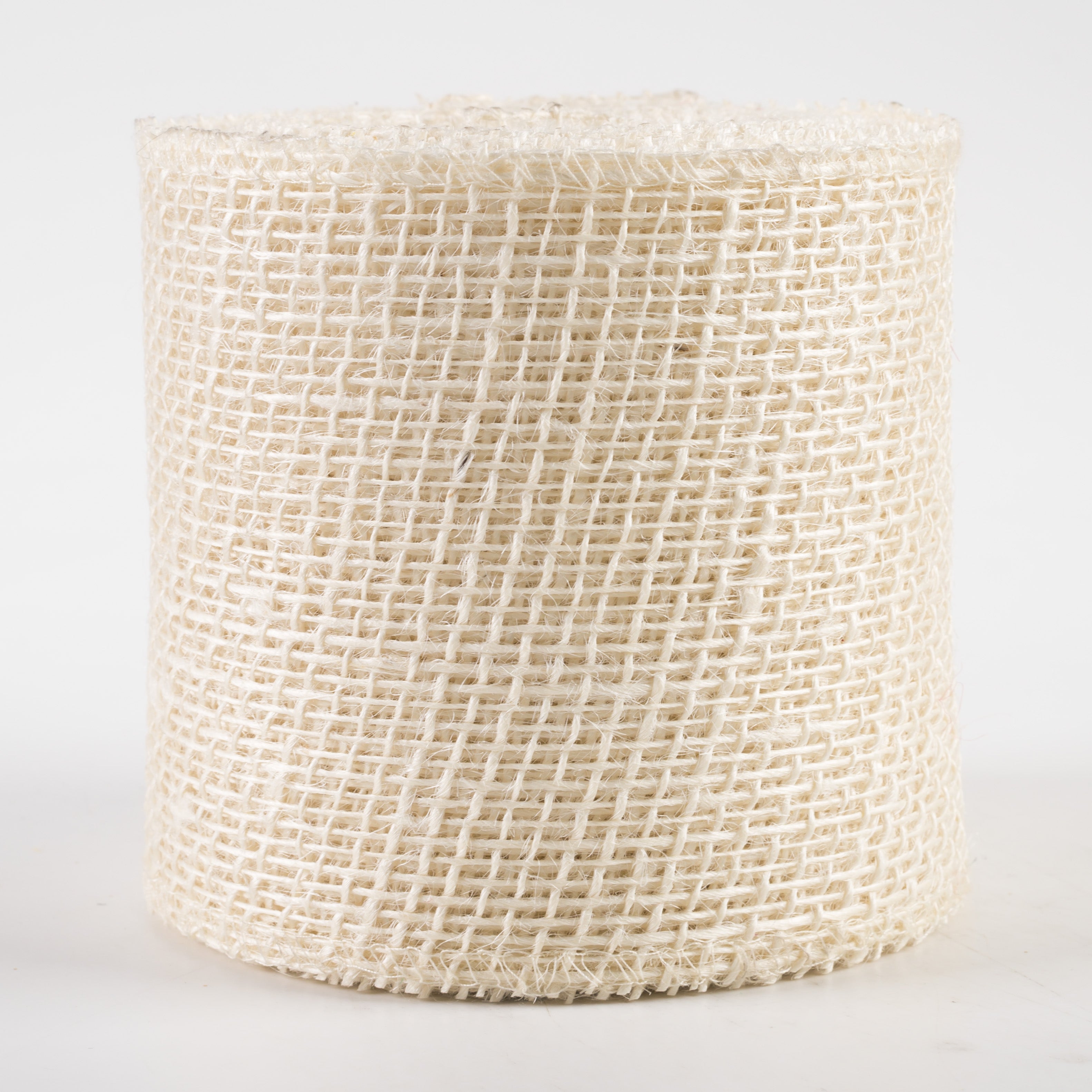 4" Jute Net Burlap Ribbon: Off White (10 Yards)