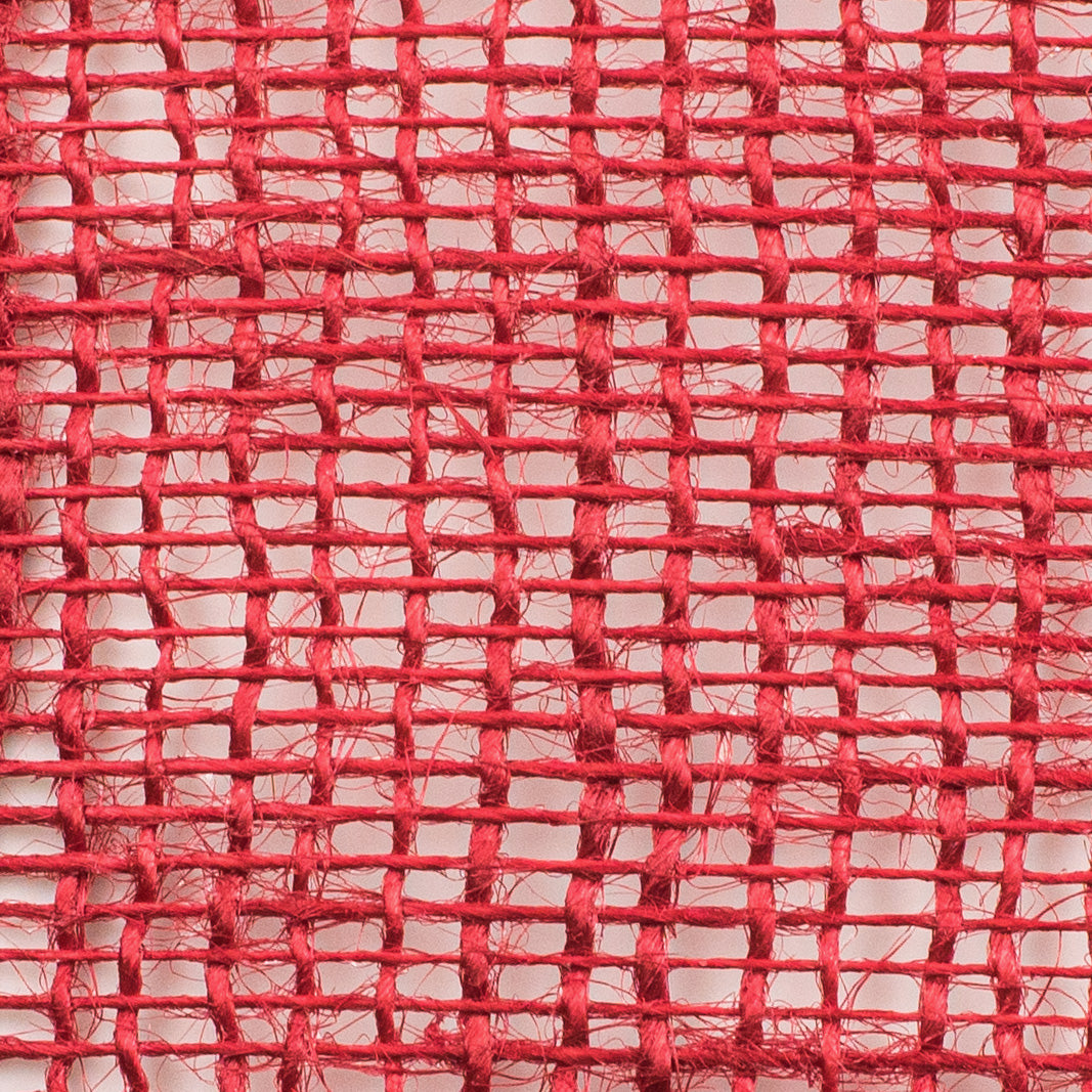 10" Jute Net Burlap Ribbon: Red (10 Yards) detail photo 3