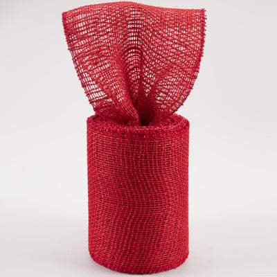 6" Jute Net Burlap Ribbon: Red (10 Yards) Lifestyle Photo