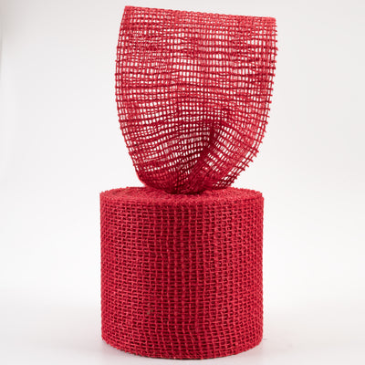 4" Jute Net Burlap Ribbon: Red (10 Yards) Lifestyle Photo