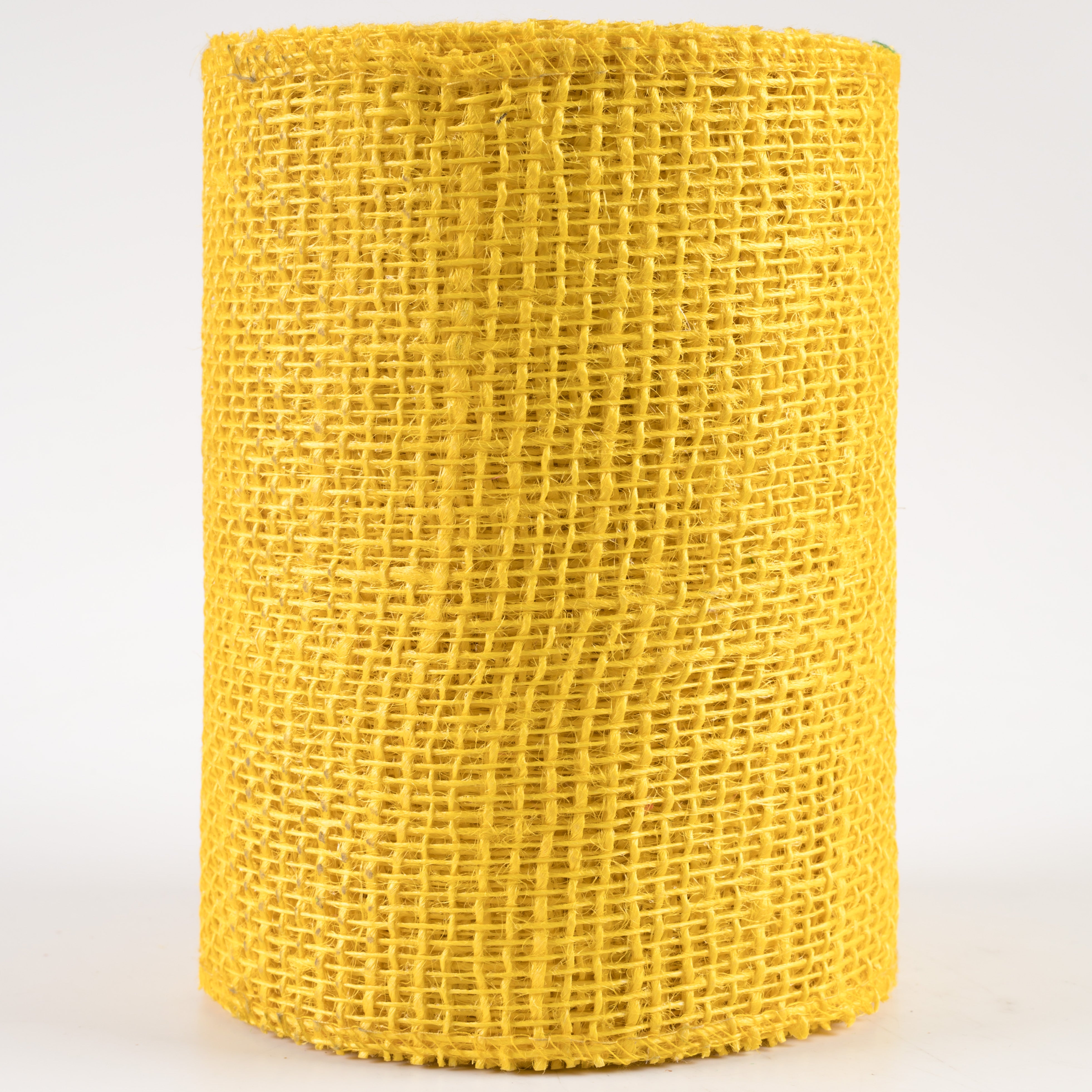 6" Jute Net Burlap Ribbon: Sun Yellow (10 Yards)