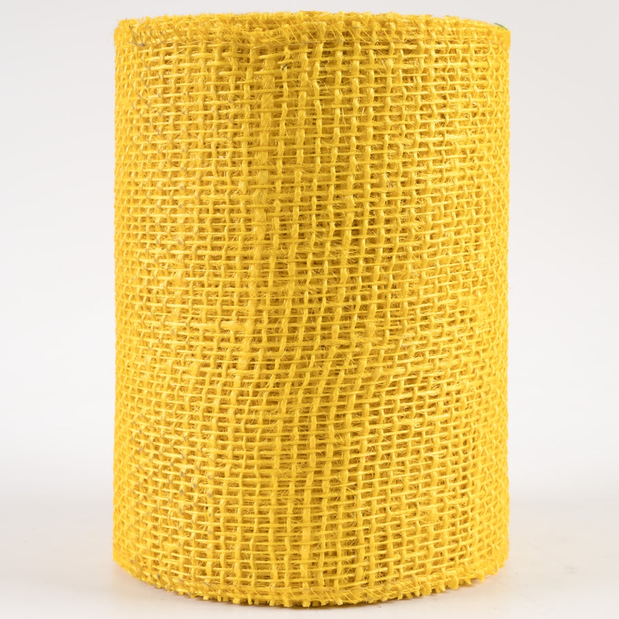 6" Jute Net Burlap Ribbon: Sun Yellow (10 Yards)