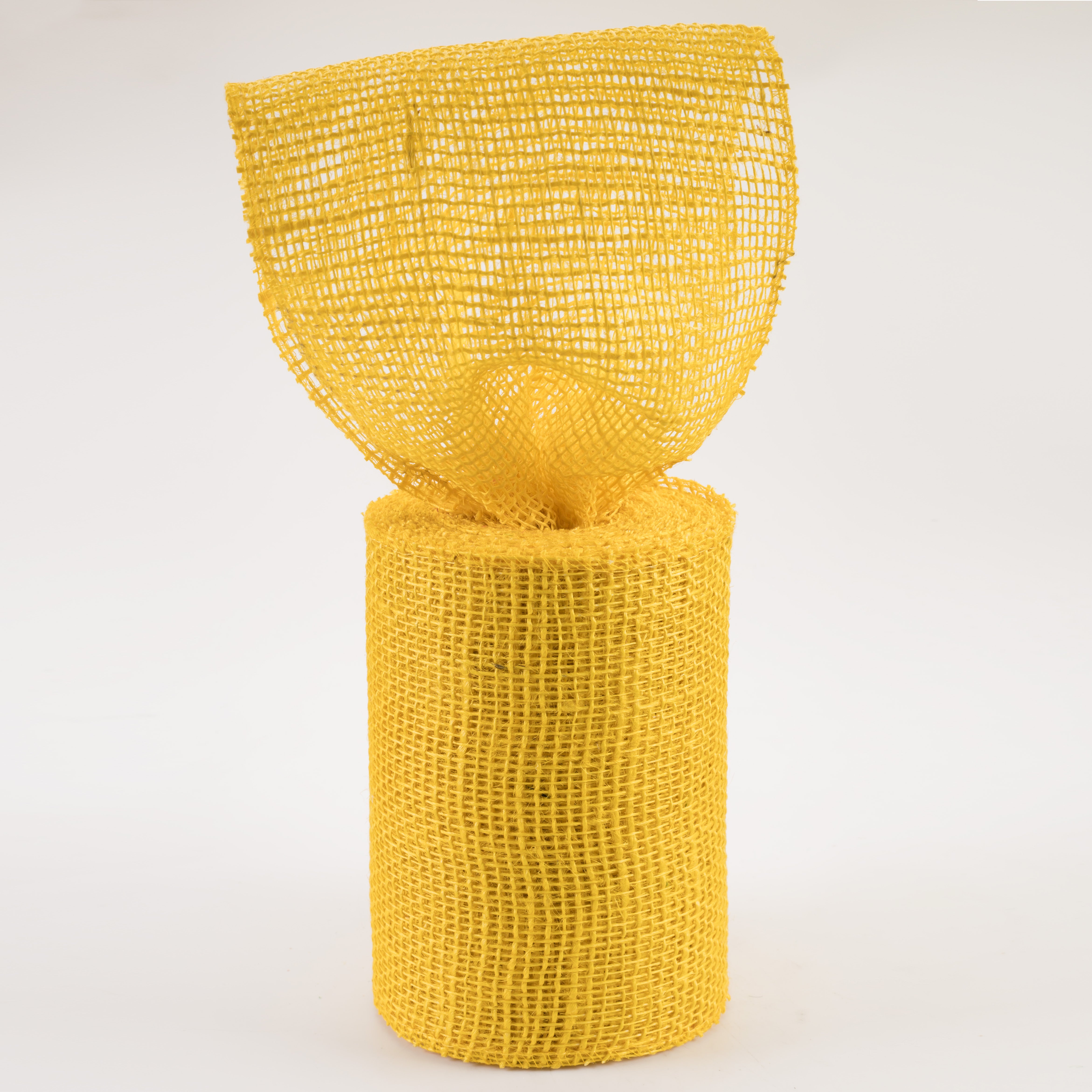 6" Jute Net Burlap Ribbon: Sun Yellow (10 Yards) Lifestyle Photo