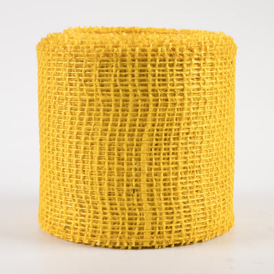 4" Jute Net Burlap Ribbon: Sun Yellow (10 Yards)
