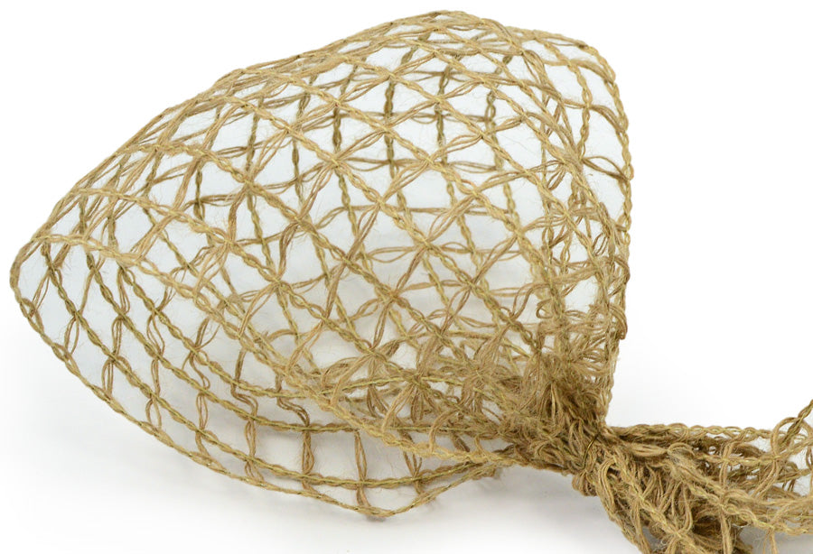 8.5" Jute Window Pane Mesh Ribbon: Natural (5 Yards) Lifestyle Photo