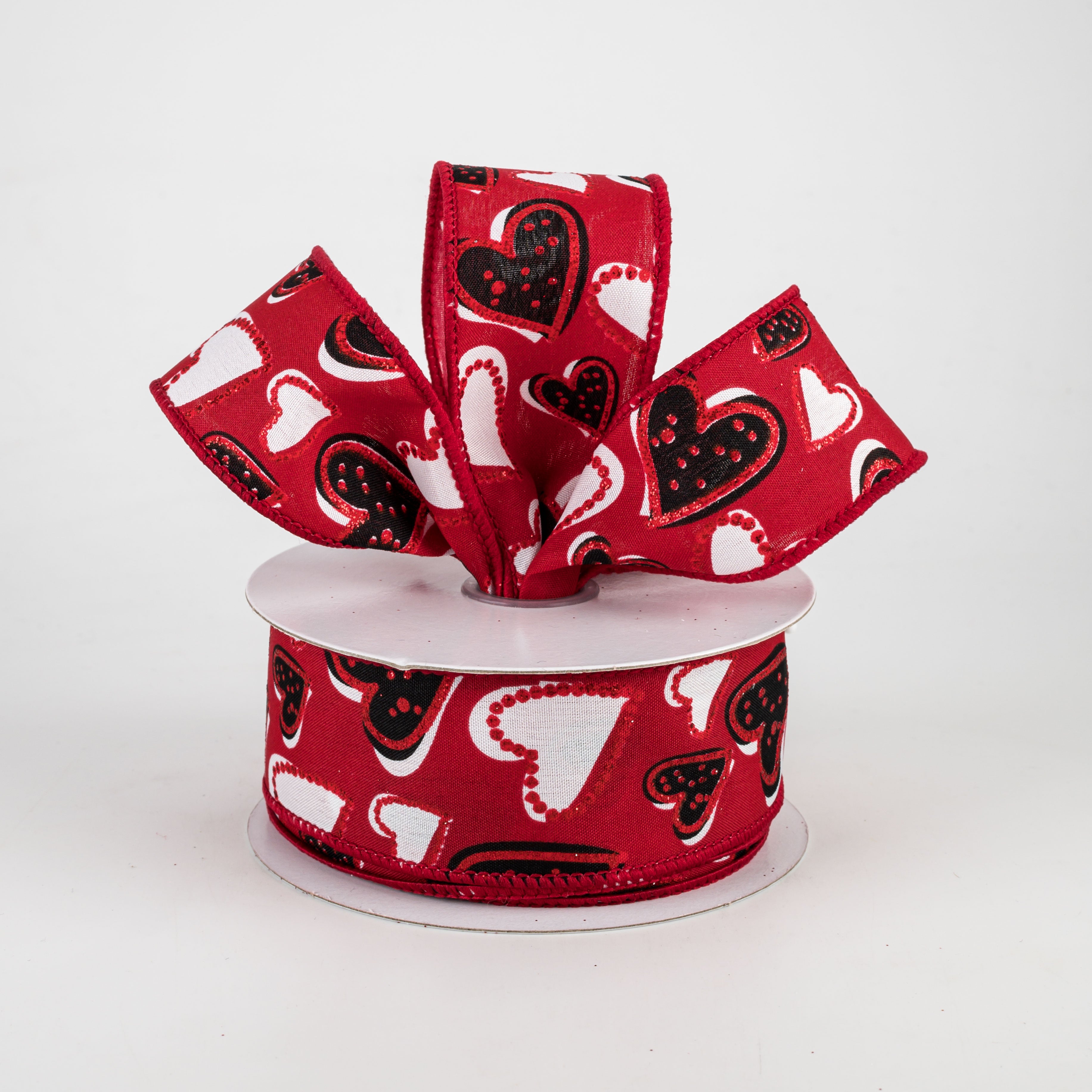 1.5" Kelly Hearts Ribbon: Red (10 Yards) Lifestyle Photo