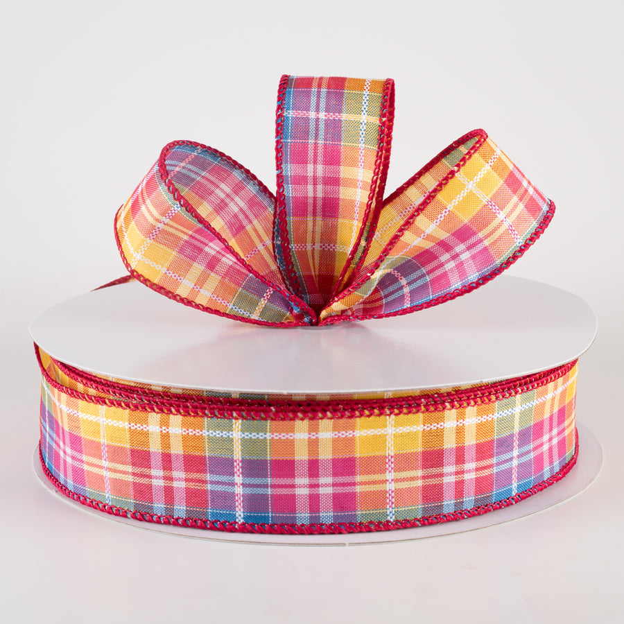 1.5" Kennedy Plaid Ribbon: Fiesta (50 Yards) Lifestyle Photo