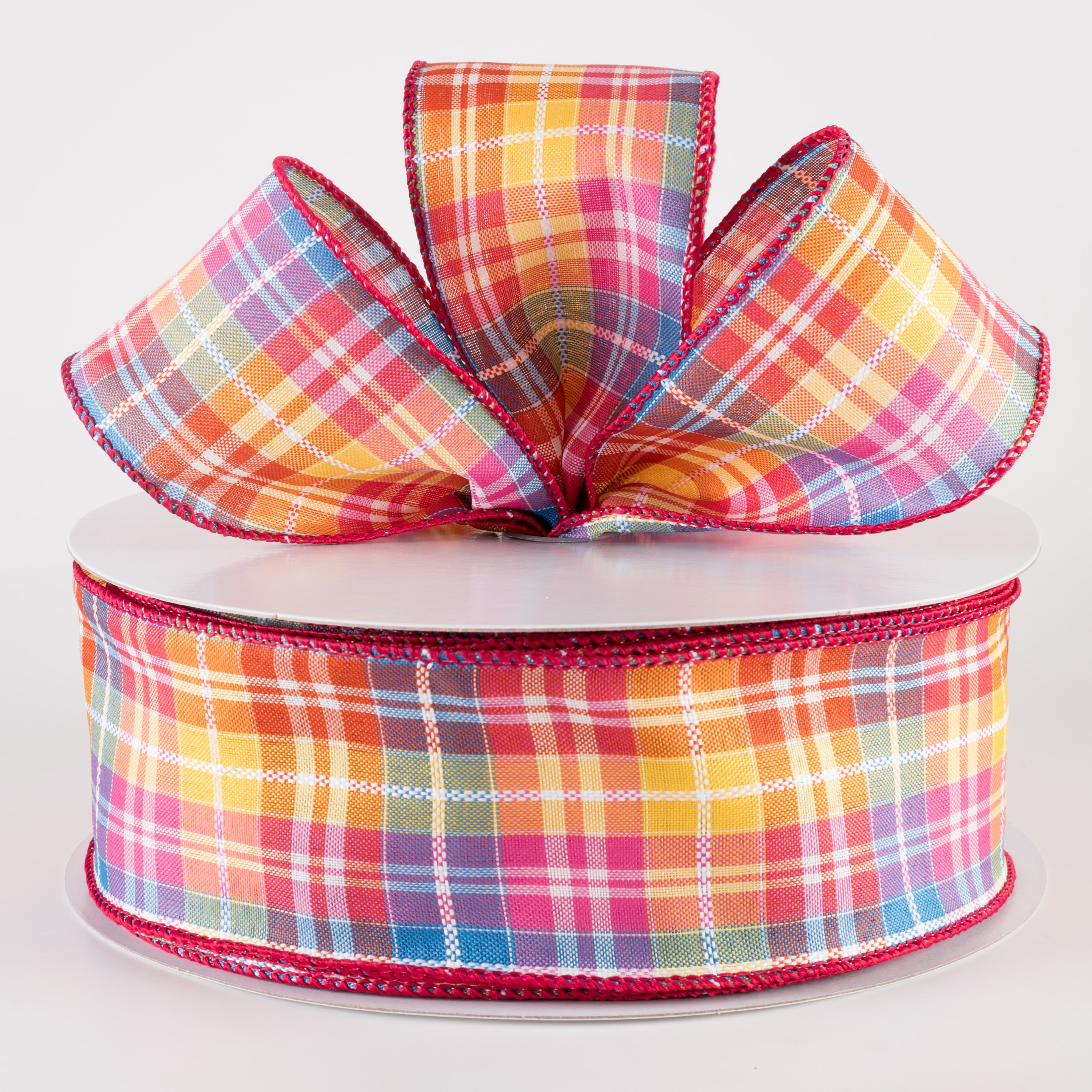 2.5" Kennedy Plaid Ribbon: Fiesta (50 Yards) Lifestyle Photo