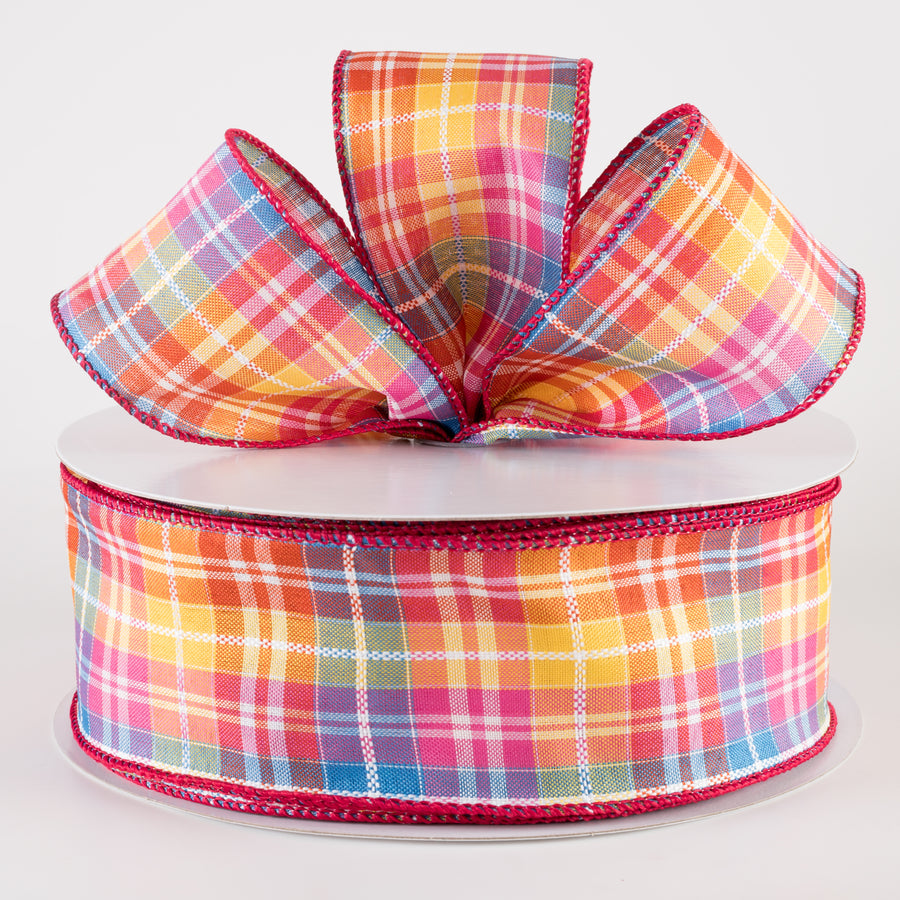 2.5" Kennedy Plaid Ribbon: Fiesta (50 Yards) Lifestyle Photo
